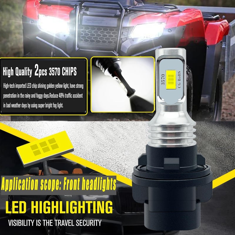 HAISECA 2Pcs HP5 Light Bulb White,5730SMD Chips 34901-HP5-601 34901-HN5-M40 LED Bulbs Hi-Lo Beam for ATV UTV. - Image 4